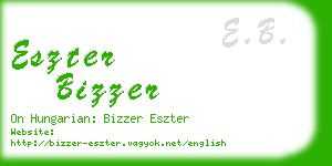 eszter bizzer business card